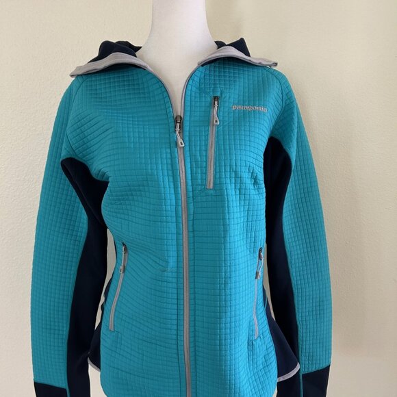 Patagonia Dual Aspect Hoody Full Zip Jacket Hood Blue MSRP $289 Women's Medium - Picture 1 of 8